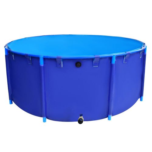 Above Ground Commercial Grade Round Heavy PVC Fish Ponds for Outside Blue — image 3
