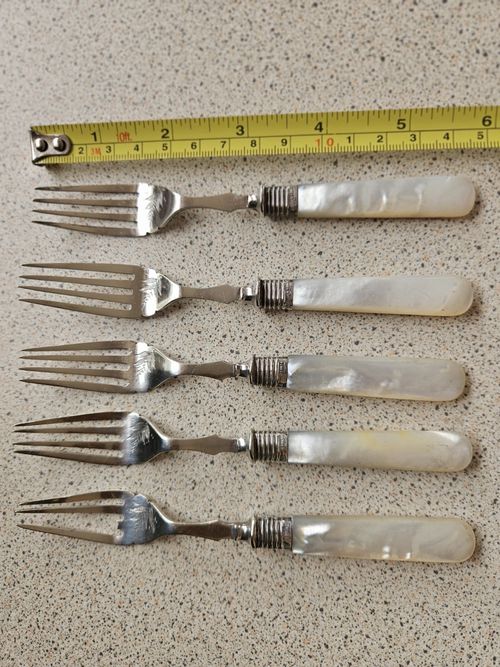 Assorted Silver Plate Cutlery Set with Mother-of-Pearl Handles — image 2