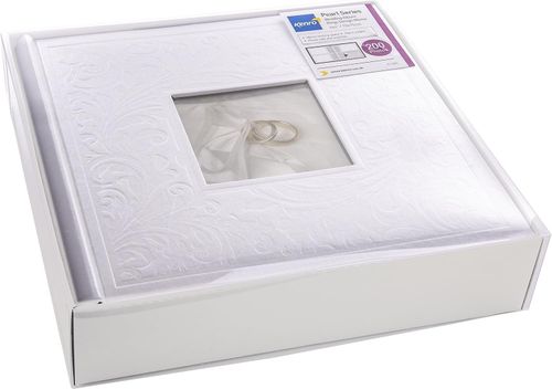 Kenro White Wedding Photo Album 200 Photos 6x4" / 7x5" Pearl Ring Design — image 2