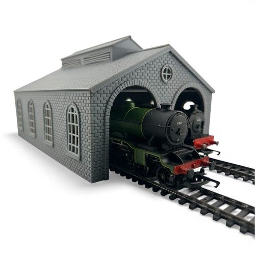 N Gauge Engine Shed 2 Road Loco Shed - 1:148 Model Railway Building - Steam Era