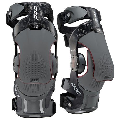 POD K8 3.0 Carbon Motocross Knee Braces Black Grey