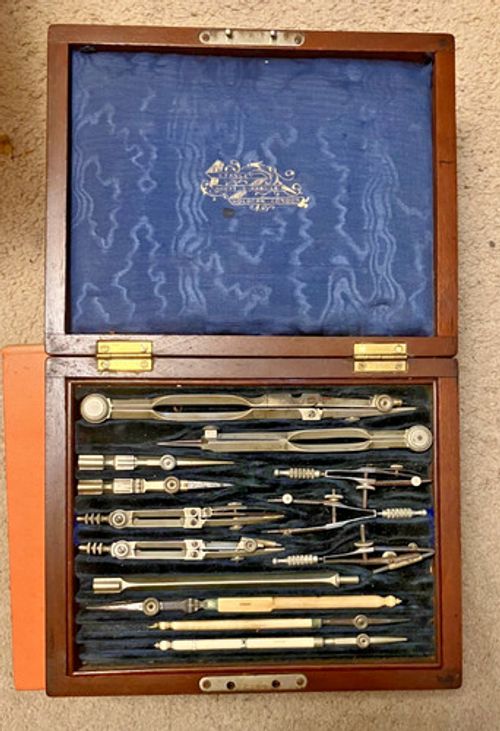 Antique Victorian Stanley Architects Drawing Instrument Set Draughtsman Boxed