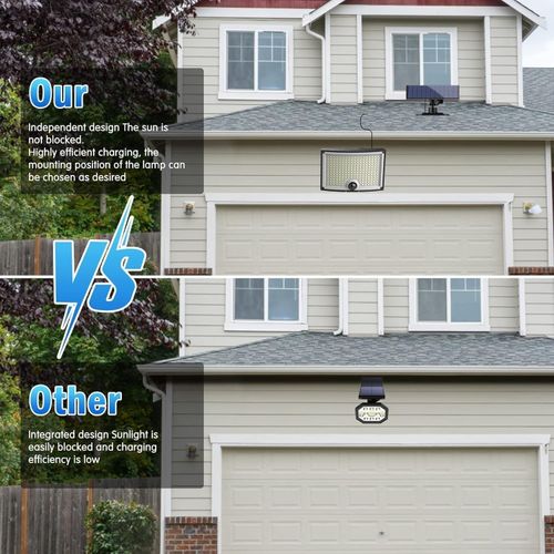 2PCS LED Solar Power PIR Motion Sensor Wall Light Outdoor Security Flood Lamp — image 7