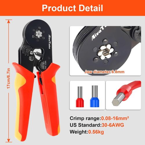 Ferrule Crimping Tool Kit with 1200 Wire Ferrules 0.08 to 16mm² — image 5