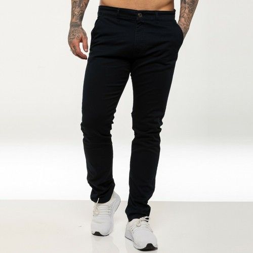 Enzo Mens Chino Trousers Slim Fit Stretch Cotton Jeans Pants All Waist Sizes