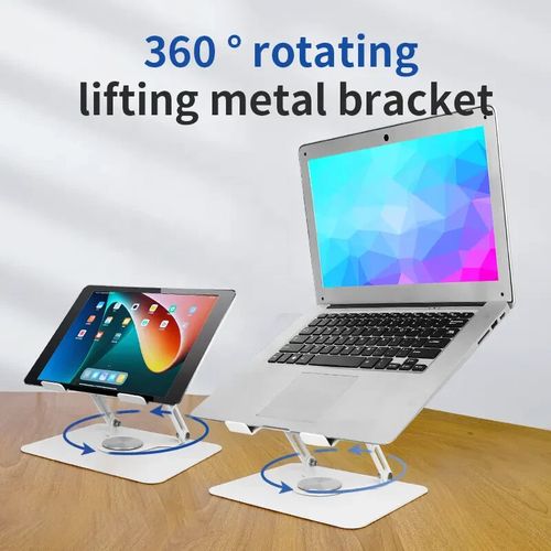 Swivel 360° Universal Metal Laptop & Tablet Stand | Adjustable Desk Riser — image 3
