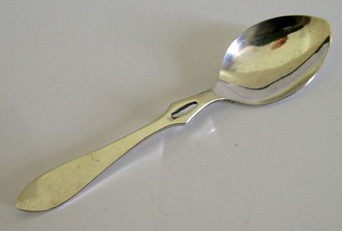 ENGLISH SOLID STERLING SILVER HOOKED BACK HONEY JAM SPOON 1944