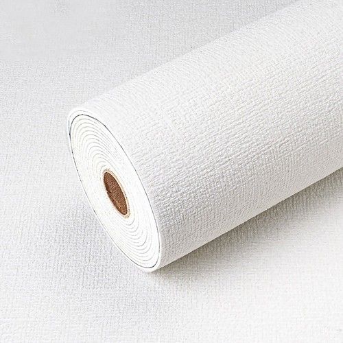 10M Thicken Self Adhesive Thermal Waterproof Wallpaper Beige Linen Wall Sticker