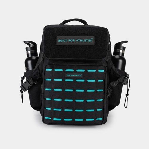 Built For Athletes Medium Black & Aqua 25L Gym Backpack