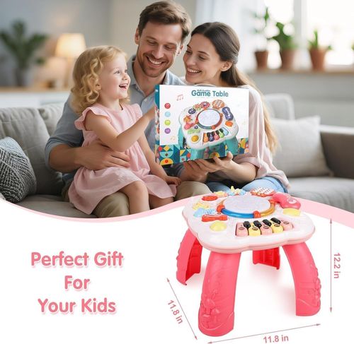 Cemirk Baby Activity Table - Educational Musical Toy for 6-36  - Pink — image 5