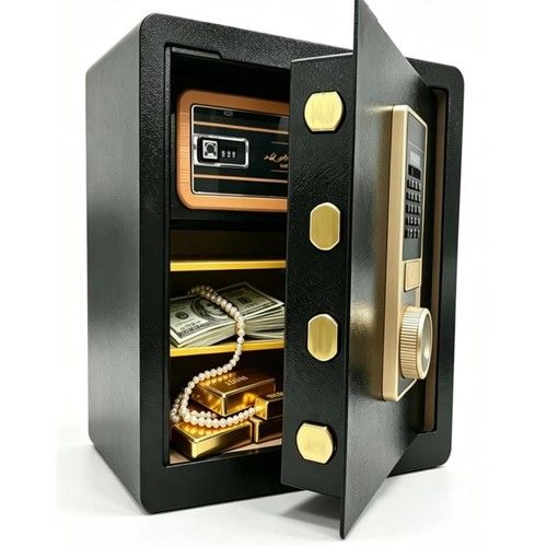 53L Security Safe Hidden Drawer Digital Steel Safe Box Dual Alarm Wall Mountable