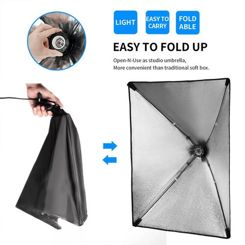 2 X 150W Softbox Lighting Kit Video Photo Soft Box Continuous Light Stand Studio — image 9