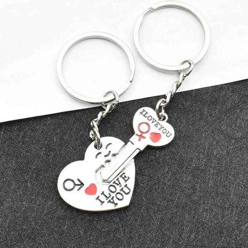 Romantic Gift For Her Him I Love You Keyring Heart Key Lover Couple Key Ring UK — image 4