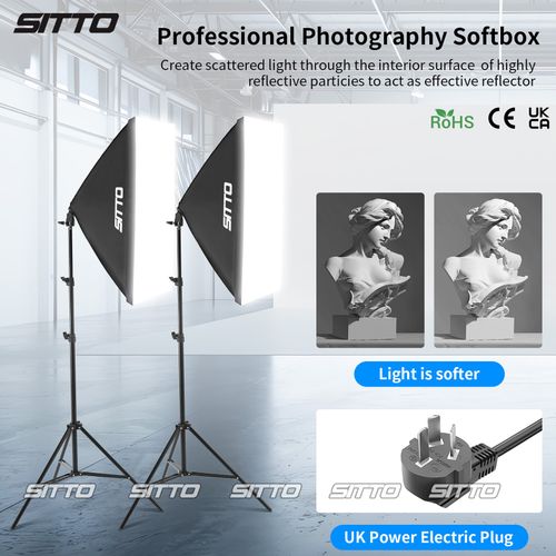 2×150W Softbox Lighting Kit Continuous Light Stand Video Photo Soft Box Studio — image 13