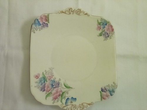 Foley fine bone China cakes plate flowers floral decoration with gold trim used