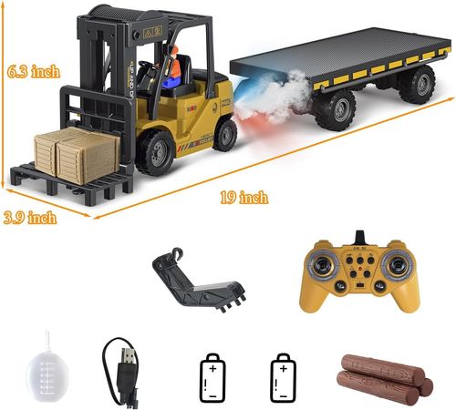 Mostop RC Forklift with Carrier Slab Construction Toy,1/24 Remote Control Forkl — image 2