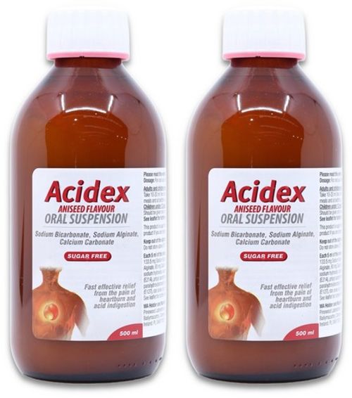 Acidex Oral Suspension Aniseed 500ml x2 Heartburn Indigestion Relief
