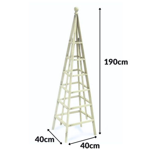 1.9m Garden Wooden Obelisk Pyramid Plant Support Trellis Climbing Frame Outdoor — image 6