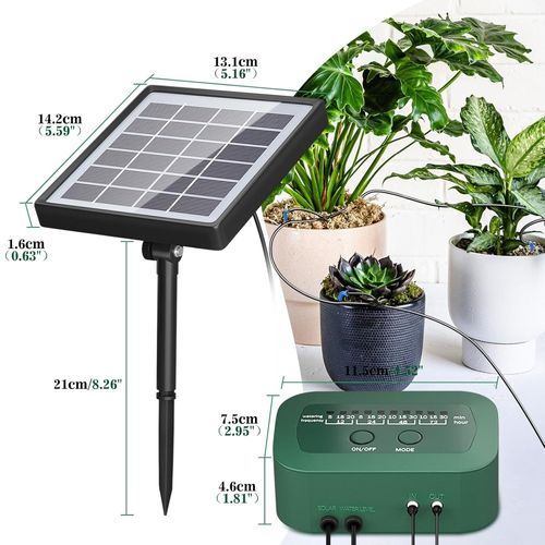 50FT Solar Irrigation System,Solar Drip Irrigation + 15 Drippers Watering System — image 2