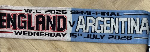 ‘England v Argentina World Cup 2026 Quarter Final Match Scarf — image 2