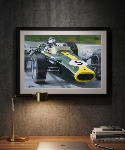 JIM CLARK  A3 print from painting by Greg Tillett poster Formula One F1 Wall art
