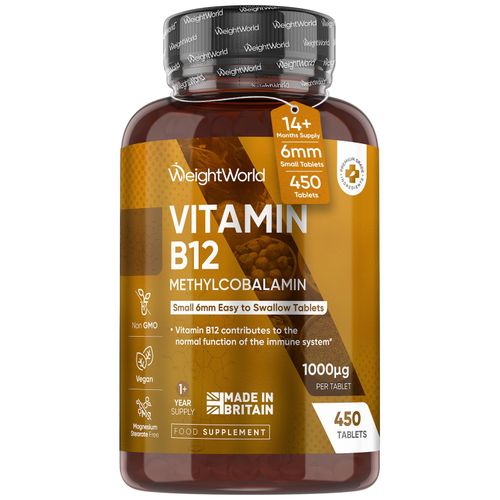 Vitamin B12 Tablets - 450 Tablets (1+ Year Supply)  - 1000mcg - 6mm in Size — image 1