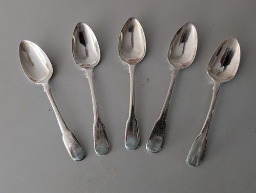 5 Georgian 925 Silver Teaspoons London Hallmarked makers Stephen Adams 1