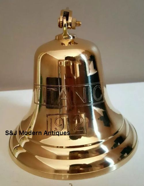 Antique Brass Wall Bell Titanic Ship's School Pub Last Orders Dinner Door 5 inch — image 2