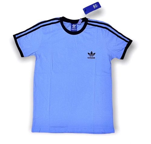 Adidas Originals Men’s 3 Stripes Cotton T-shirt Crew Neck Short Sleeve Top