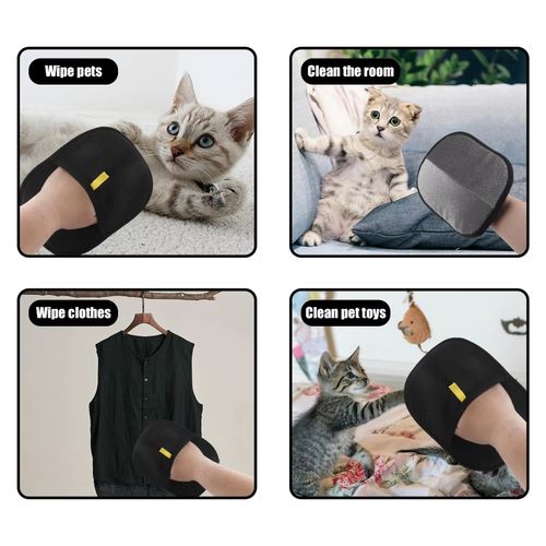 Pet Hair Removal Tool Reusable Static Removal Gloves, Double-Sided Grooming — image 6