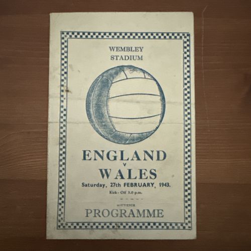 1943 England v Wales Programme 27th February 1943 Wembley Very Rare — image 1