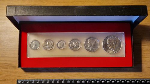 US Coin Collection 1974 Eisenhower Dollar Kennedy Half 1964 Silver Coins 1943 — image 1