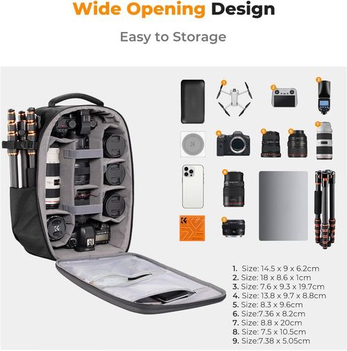 K&F CONCEPT 22L Camera Backpack Hard Shell Professional Photography Camera Bag — image 2