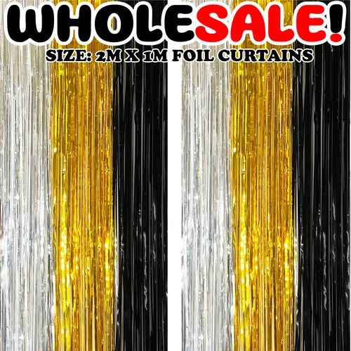 2M-3M FOIL FRINGE TINSEL SHIMMER CURTAIN DOOR WEDDING BIRTHDAY PARTY DECORATIONS