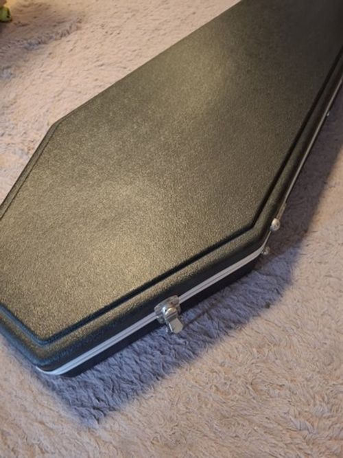 Coffin Case Hardshell Guitar/Bass Case - Diamond Tuck Quilted Purple Velvet