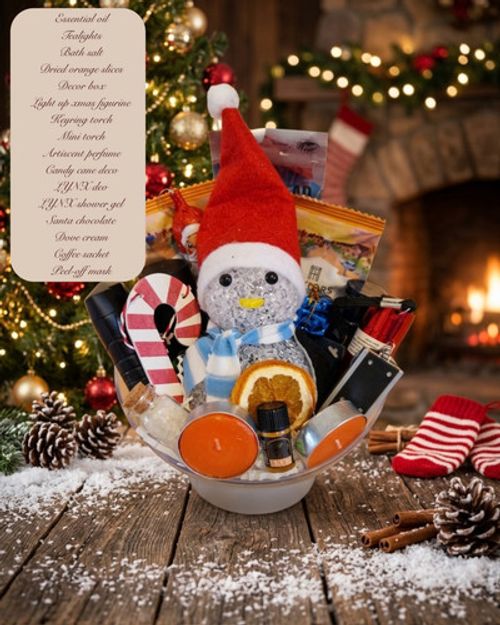 Mens Christmas Gift Basket, Holiday Gift Box for Him, Mens Festive Pamper Hamper
