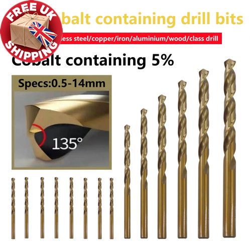 1.0-13mm M35 Cobalt Twist Drill Bit Set: HSS Metal/Wood Hole Cutter Power Tools