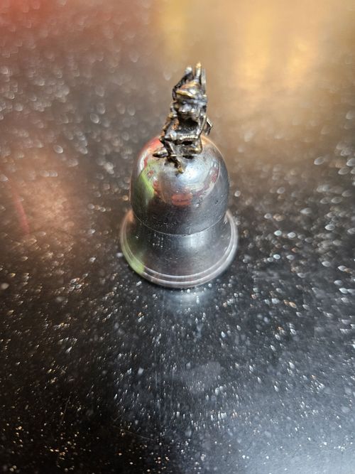 Vintage Sterling Silver Tooth Fairy/First Tooth Keepsake Bell. Gilt Fairy On Top — image 2