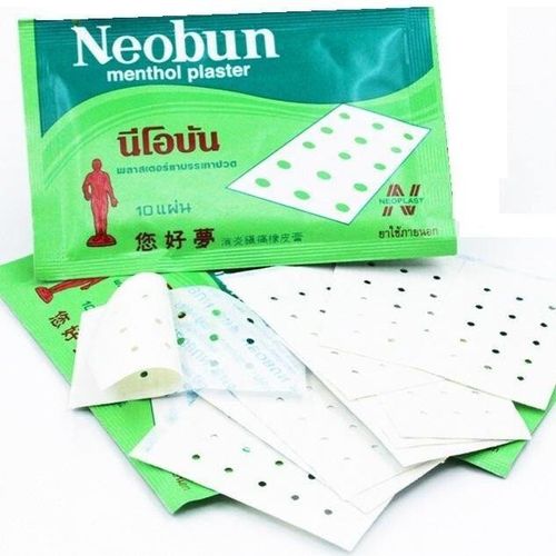 200 Sheets Neobun menthol plaster cool relief pain Muscle Ache Treatment 1 Box — image 8
