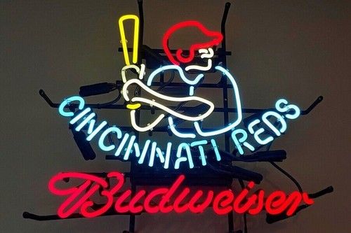 Cincinnati Reds Baseball Bar Neon Sign Beer Bar Sport Pub Wall Decor Glass 24x20