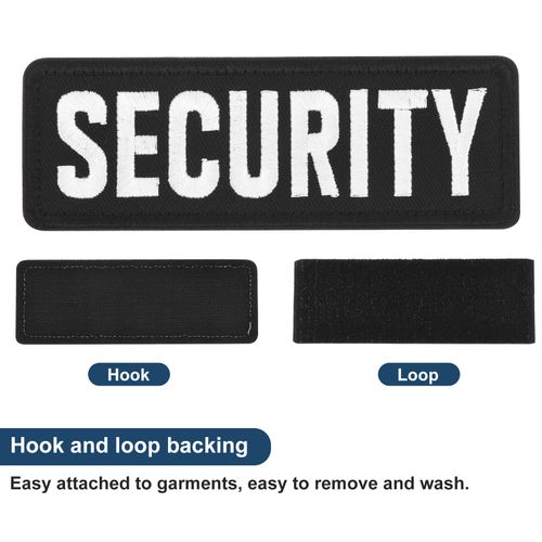 2pcs SECURITY Patch with Hook Loop SECURITY Embroidered Patches Fabric Black — image 4