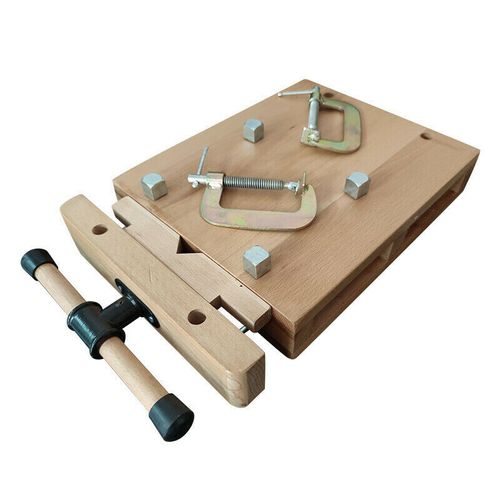 Portable Woodworking Bench Vise Beech Wood Workbench with Adjustable Clamps — image 8