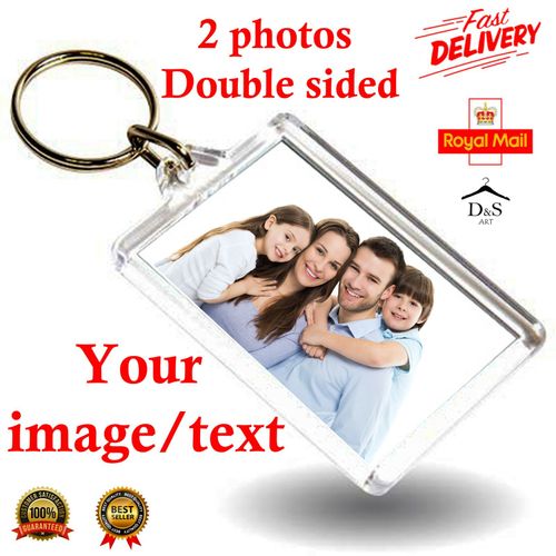 PERSONALISED PHOTO KEYRING Birthday Gift Any Image Text Double Sided Acrylic Key — image 8
