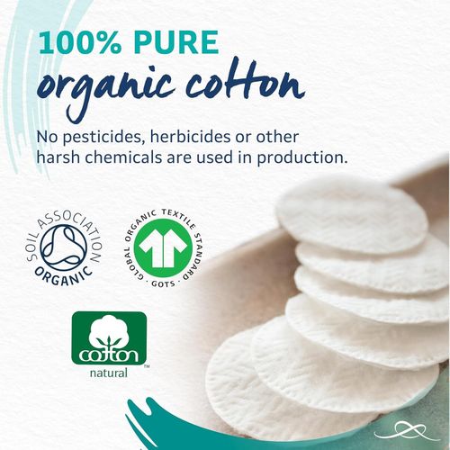 Lil Lets Cotton Wool Round Pads 200 Count Certified Organic 100% Pure Cotton Woo — image 2