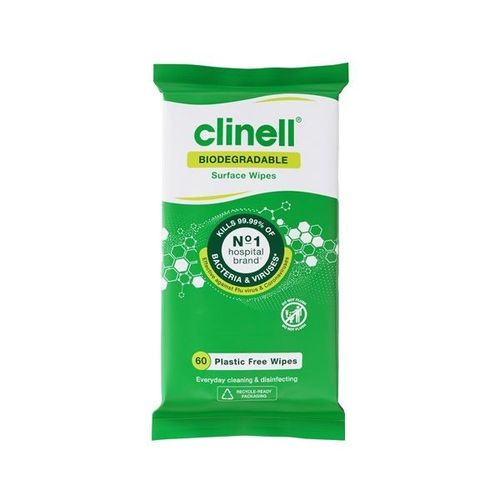 1 x CLINELL WIPES ANTIBACTERIAL WET WIPES KILLS 99.9% GERMS 60 WIPES PER PACK — image 2