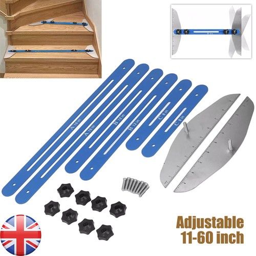 Stair Tread Template Tool Set Length Adjustable 11in-60in Measuring Jig Gauge UK
