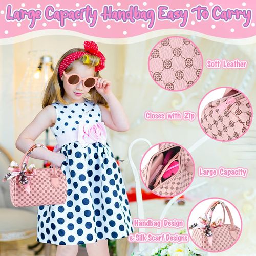 Girls Purse Set Pretend Play Handbag Phone Watch Lipstick Play Money Kids Toy — image 2