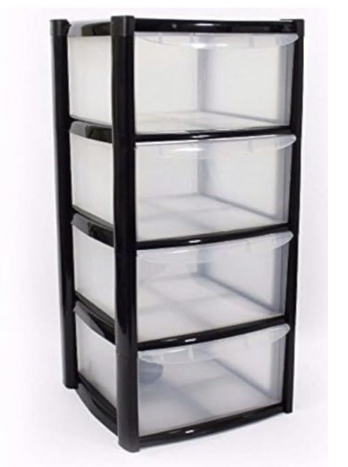 Large Plastic 4 Drawer Storage  Drawer Tower for Schools, Offices Home Room Toy  — image 1