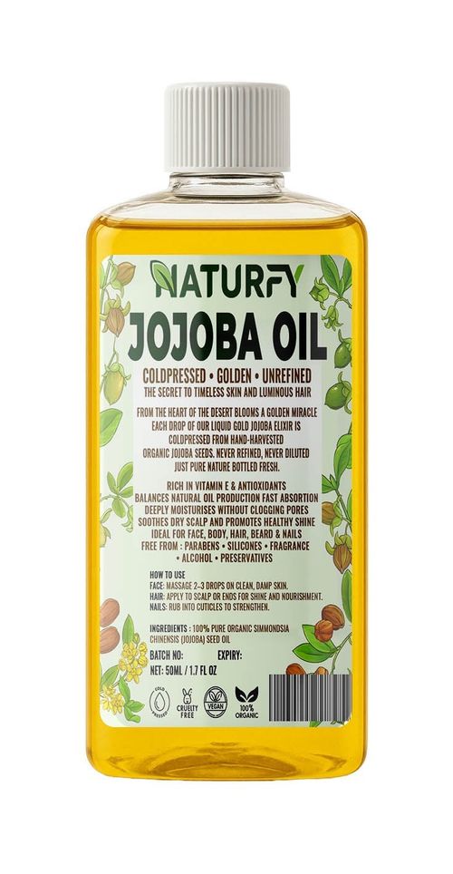 Jojoba Oil 100% Pure Certified Organic Cold Pressed Premium 30ml 50ml 100ml — image 1