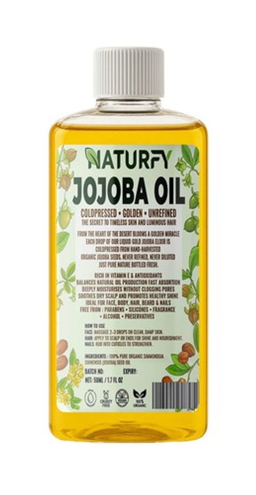 Jojoba Oil 100% Pure Certified Organic Cold Pressed Premium 30ml 50ml 100ml